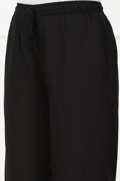 Black Rayon Regular Solid Palazzo image number 1