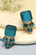 Blue Brass Earrings image number 0