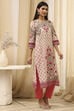 Yellow Cotton Straight Printed Kurta image number 3
