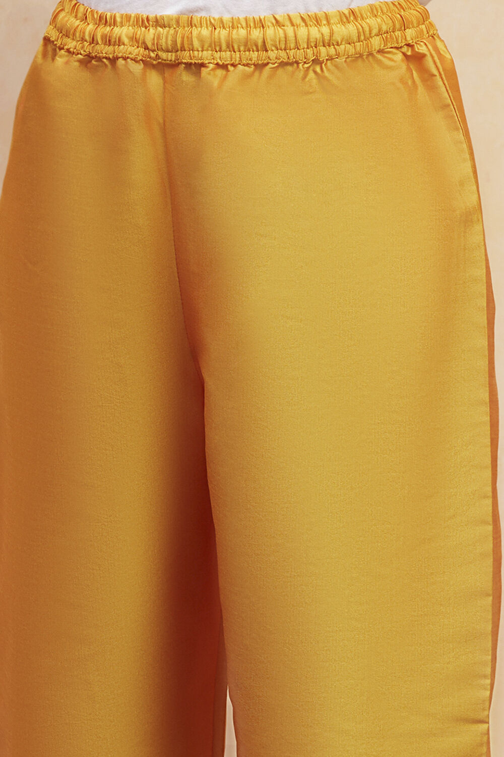 Yellow Yarn Dyed Angrakha Anarkali Suit Set image number 2