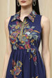 Indigo Cotton Tiered Dress image number 1