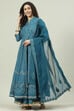 Off White Flared Kurta Skirt Kurta Skirt Suit Set image number 5