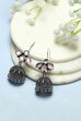 Light Pink Oxidised Stone Studded Jhumkas image number 0