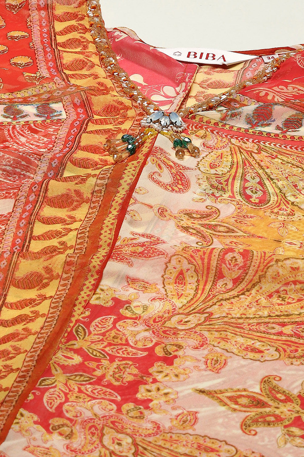 Yellow Printed Asymmetric Kurta & Palazzo Suit Set image number 1