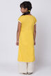 Yellow Cotton Chikankari Straight Kurta Palazzo Suit Set image number 4