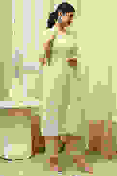 Lime Cotton Machine Embroidered Unstitched Suit Set image number 6