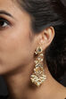 White Kundan Pearl Earrings image number 3