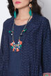Indigo Viscose Front Open Printed Kurta image number 1