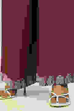 Rust Velvet Digital Print Unstitched Suit Set image number 3