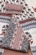 Gray Cotton Screen Print Unstitched Suit Set image number 0