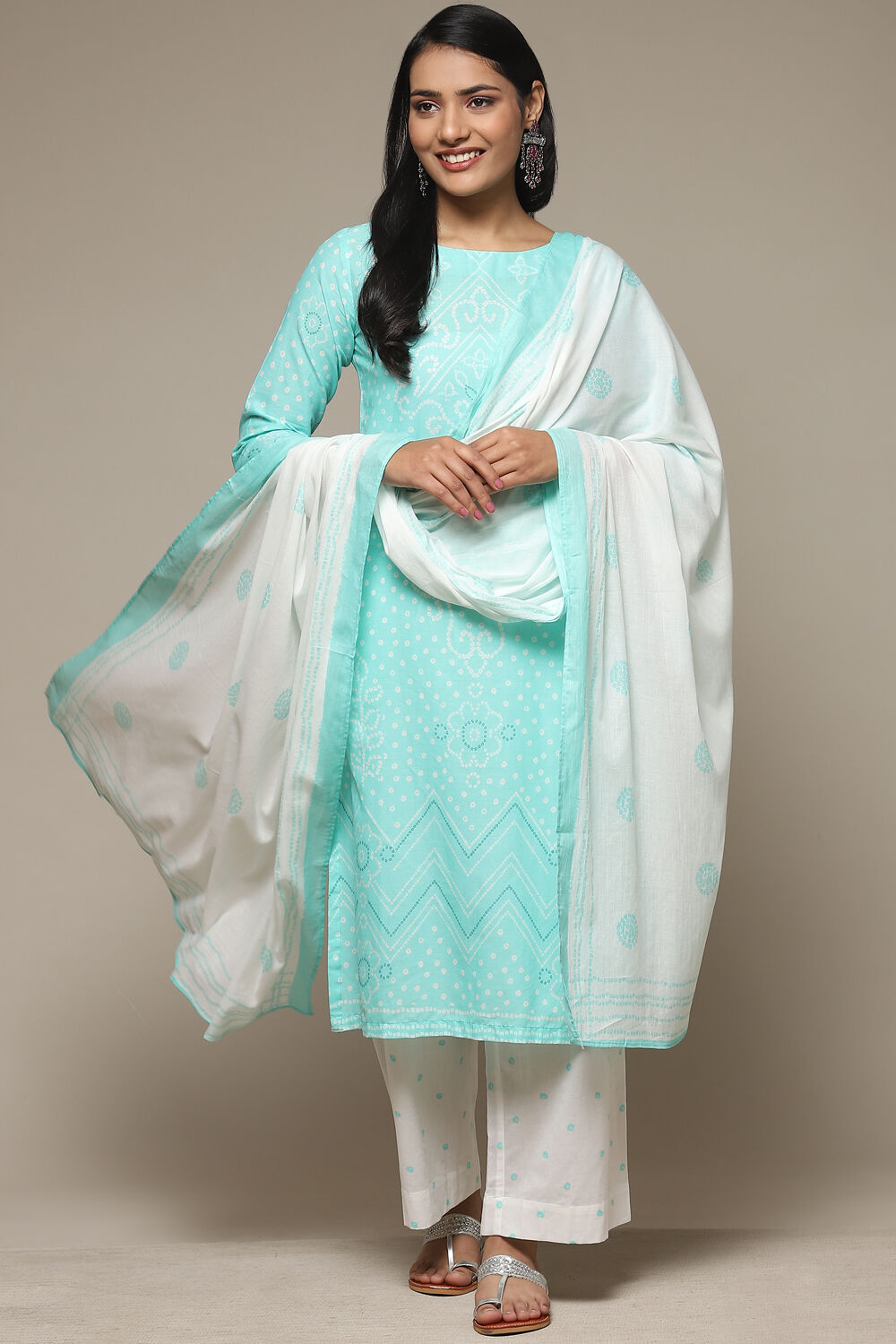 Pink Cotton Straight Kurta Palazzo Suit Set image number 0