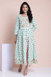 Pink Cotton High Slit Printed Kurta image number 1
