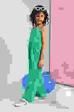 Green Cotton Strappy Straight Jumpsuit image number 2