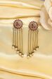 Multicolour Gold Plated Brass Stone Studded Drop Earrings image number 0