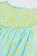Turquoise Cotton Flared Printed Kurta image number 1