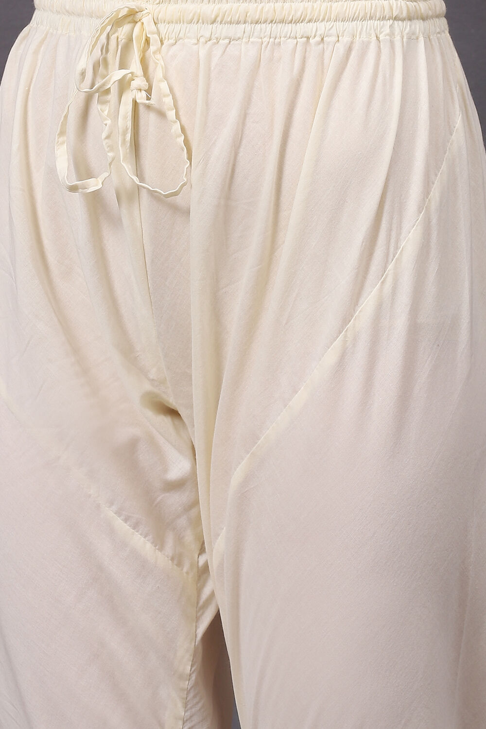Off White Cotton Silk Straight Printed Suit Set image number 2