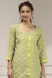 Green Cotton Digital Print Unstitched Suit Set image number 2
