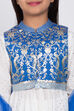 Off White Cotton Anarkali Kurta Churidar Suit Set image number 1