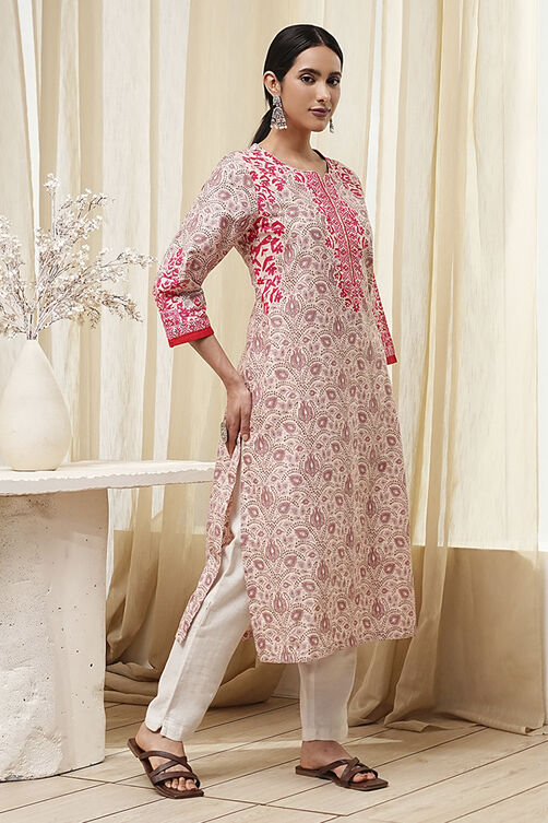 Nude Straight Kurta image number 4