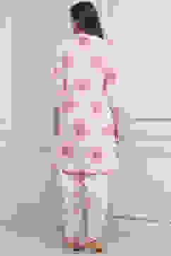 Pink Cotton Printed Straight Salwar Suit Set image number 4