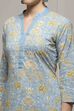 Pink Cotton Hand Block Print Unstitched Suit Set image number 2