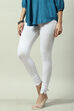 White Cotton Blend Solid Churidar image number 2