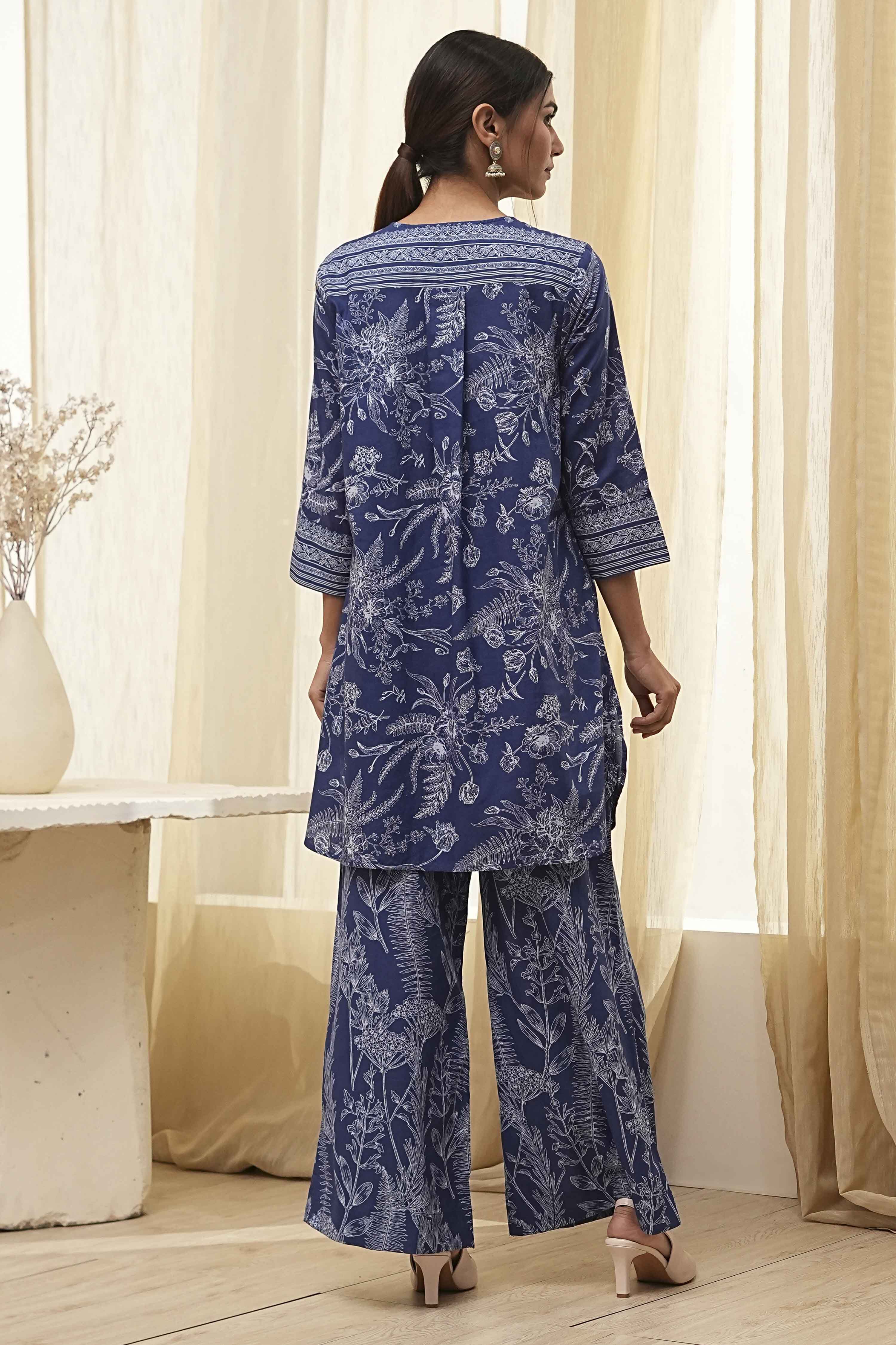 Indigo Pure Cotton Floral Co-ord Set image number 4