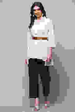 Navy Blue Cotton Straight Palazzo image number 0