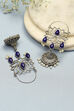 Navy Blue Brass Earrings image number 0