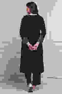 Teal Velvet Straight Winter Kurta Set image number 4