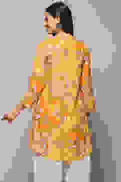 Yellow Rayon Straight Kurta image number 3