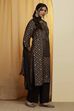 Black Viscose Blend Printed Straight Kurta Set image number 4