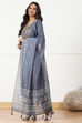 Grey Chanderi Hand Embroidered Unstitched Suit Set image number 5