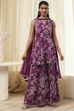 Green Cotton Floral Peplum Suit Set image number 6
