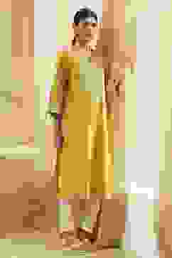 Green Pure Cotton Embroidered Straight Kurta image number 0