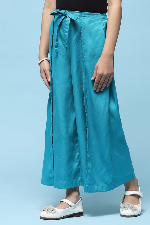 White Tencel Dobby Flared Pants image number 2
