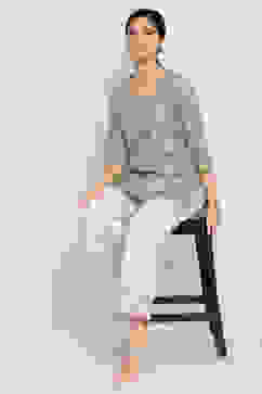 Off White Art Silk Palazzo image number 5