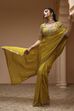 Lime Polyester Dyed Saree image number 5