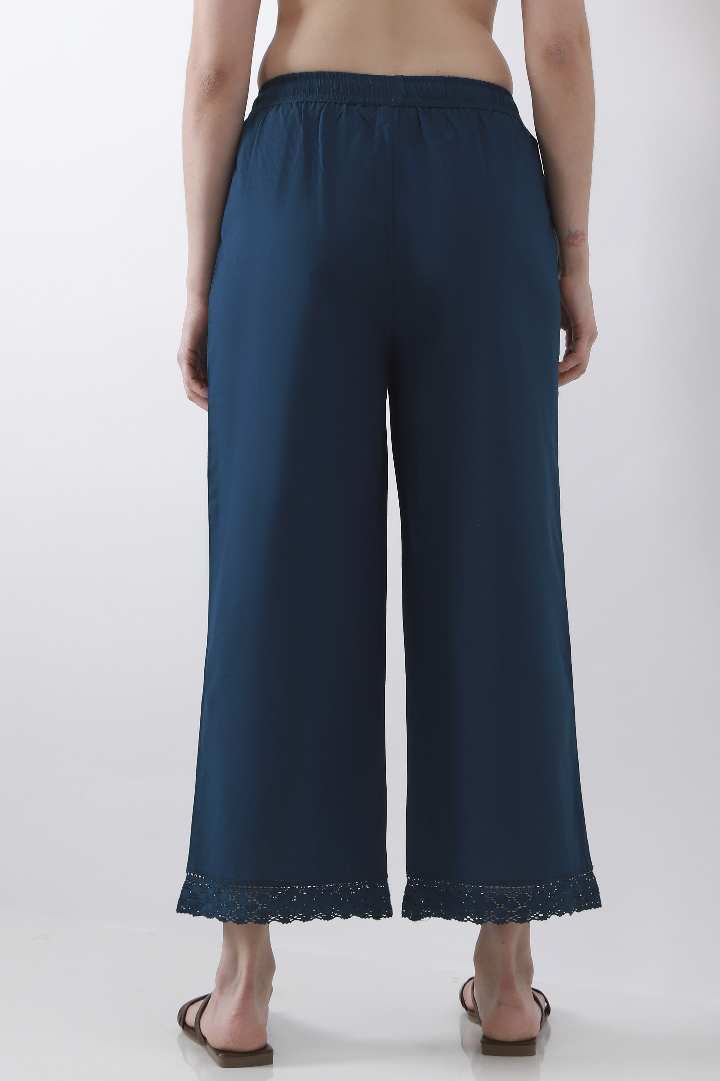 Natural Cotton Straight Palazzos image number 5