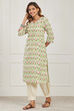 White Cotton Straight Suit Set image number 3