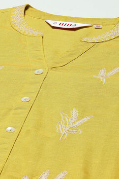 Lime Rayon Straight Kurta image number 1