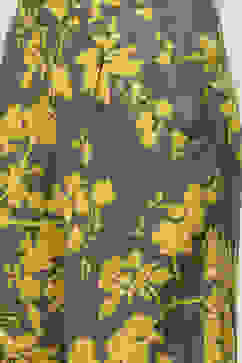 Yellow Grey LIVA Straight Printed Kurta Set image number 2