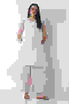 Light Pink Cotton Flared Palazzos image number 6