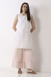 Light Pink Cotton Flared Palazzos image number 6