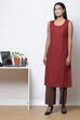 Terracotta Straight Cotton Fusion Wear 3 Piece Set image number 3