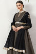Black Cotton Silk Anarkali Yarndyed Suit Set image number 9