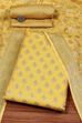 Mustard Chanderi Blend Brocade Unstitched Suit Set image number 0