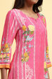 Pink Floral Printed Regular Fit Straight Kurta image number 1