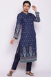 Dark Blue Winter Yarndyed Kurta image number 4