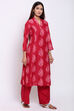 Pink Art Silk Kurta Pants Set image number 4